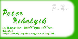 peter mihalyik business card